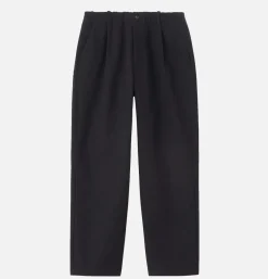 Brushed Back One Tuck Pant Black