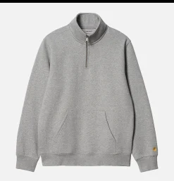 Chase Neck Zip Sweat Grey Heather