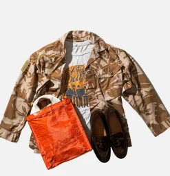 Covered Parachute Document Bag Orange