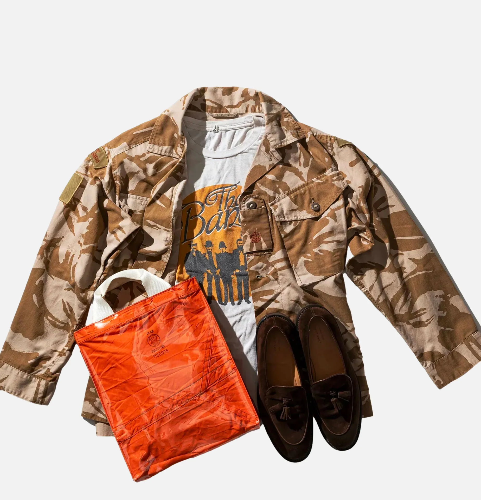 Covered Parachute Document Bag Orange