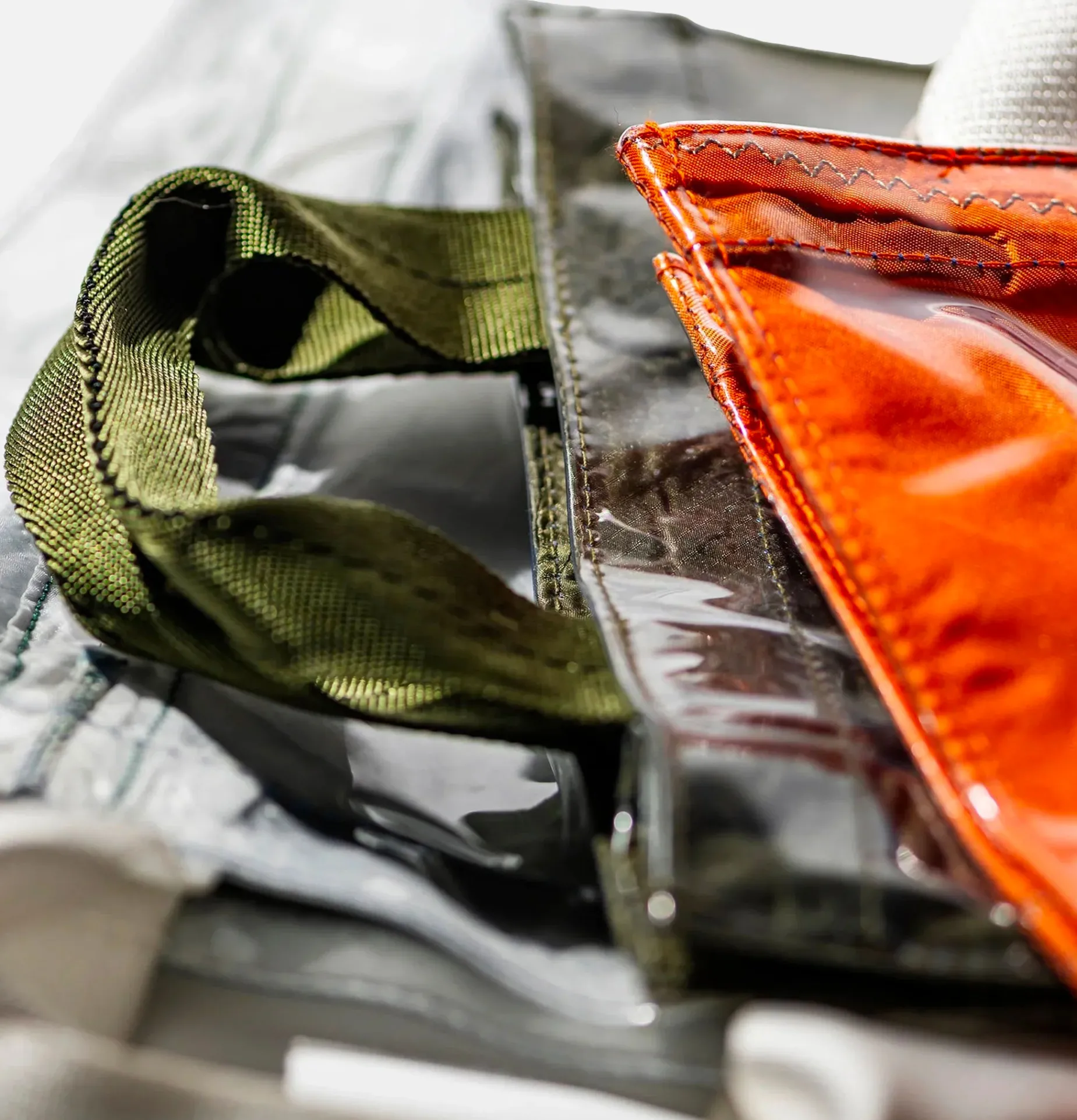 Covered Parachute Document Bag Orange