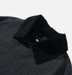 Cropped Work Jacket Check Noir