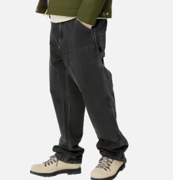 Double Knee Pant Black Washed