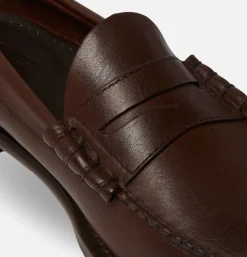 Larson Penny Loafers Soft Chocolate Leather