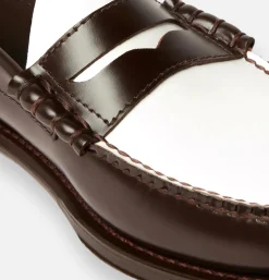 Mocassin Gh Bass Weejun Brown and White