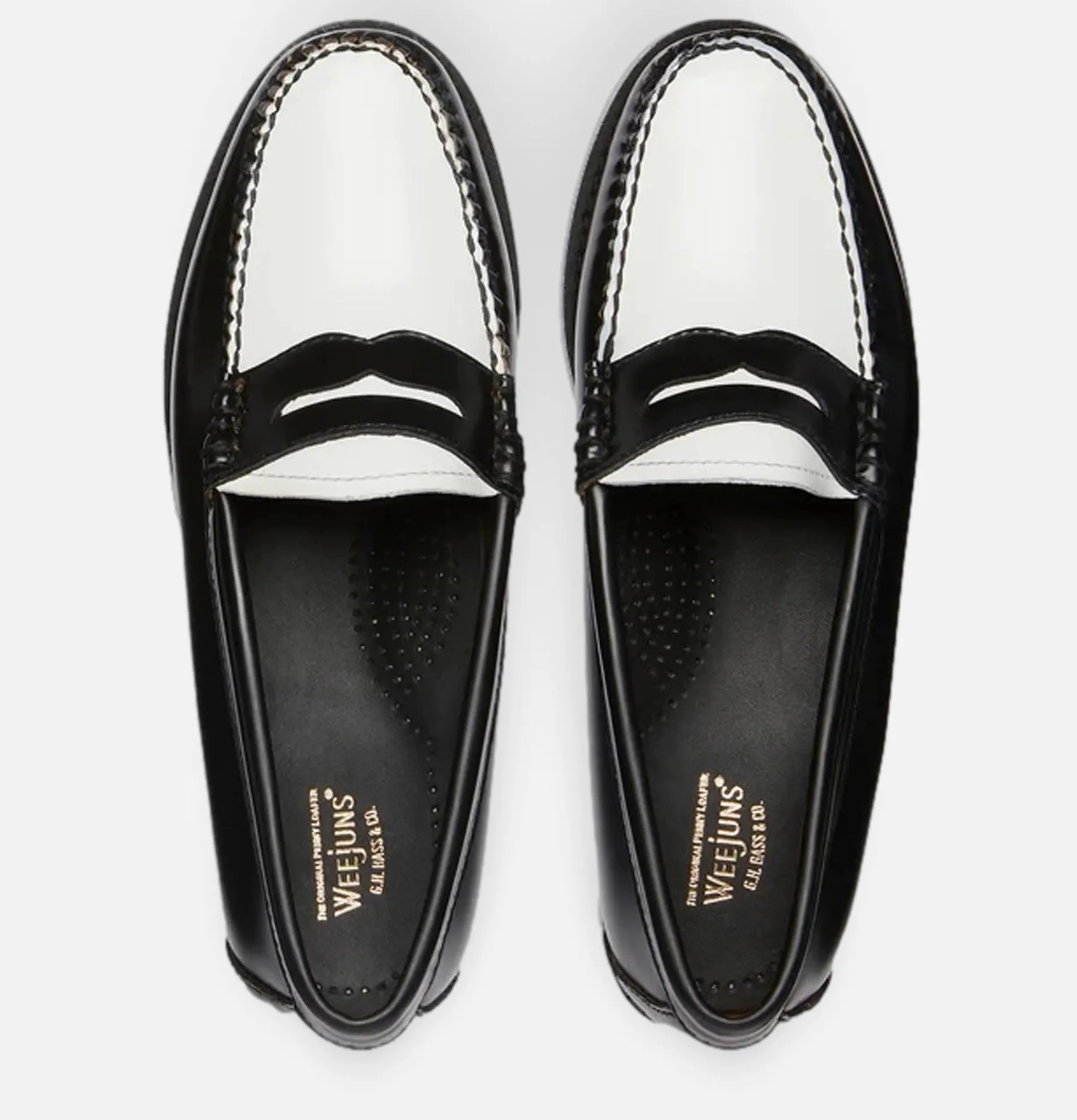 Mocassin Weejuns Black & White Leather