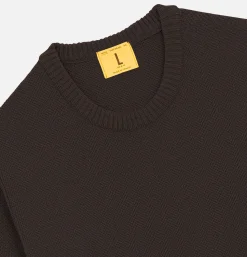 Pull Youri Col Rond Marron