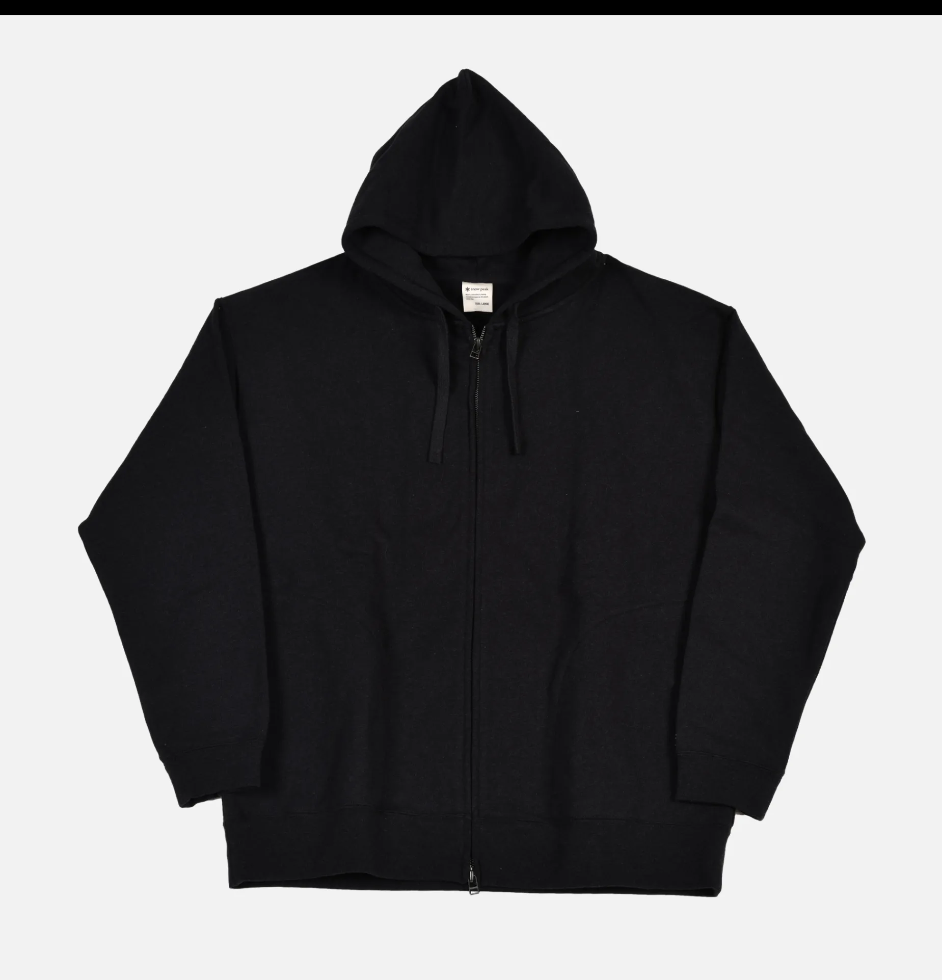 Recycled Cotton Zipup Hoodie Black