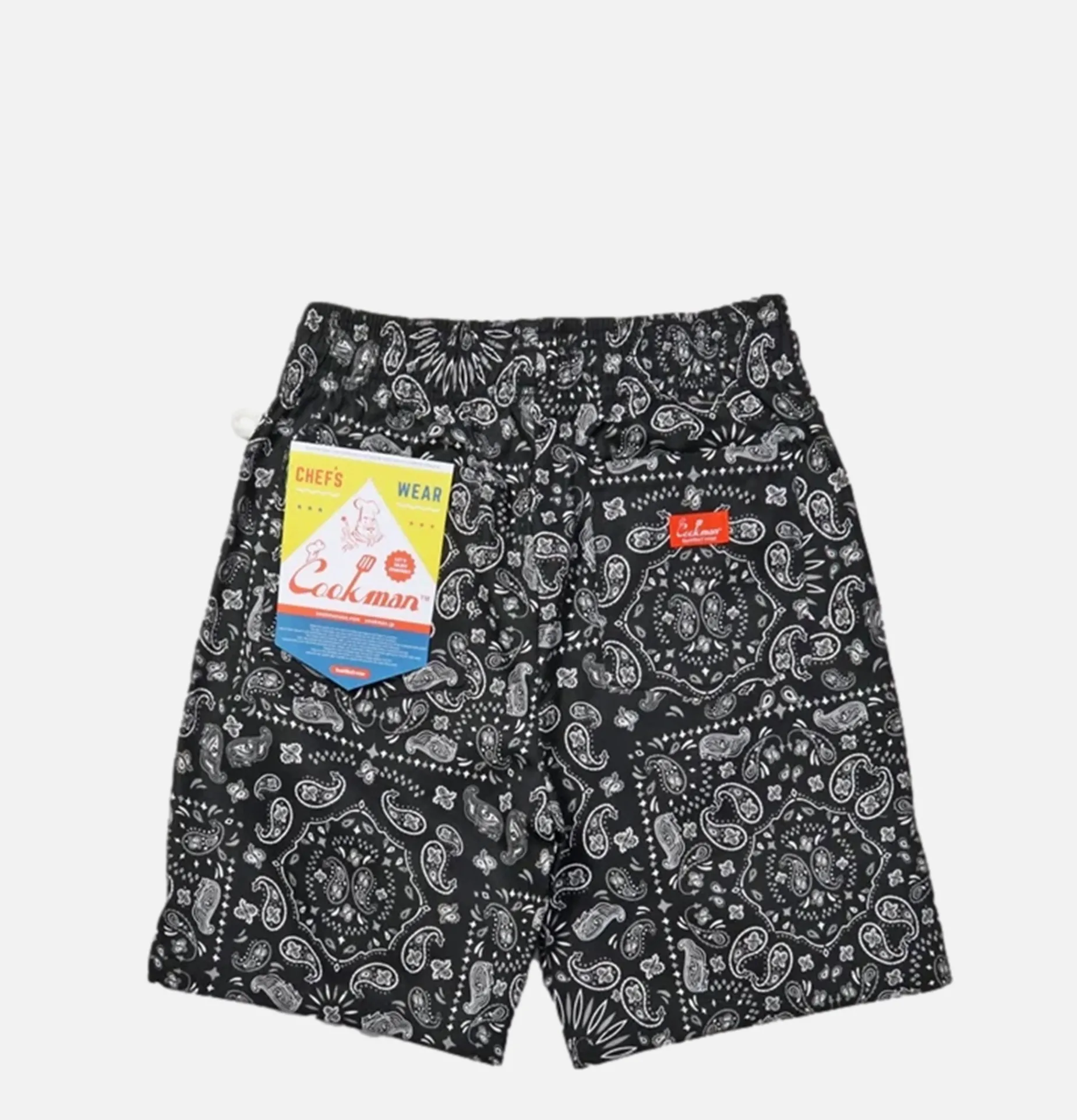 Short Front Pocket Paisley Noir