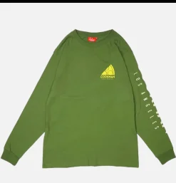 Tee Shirt Long Sleeve Pizza Green