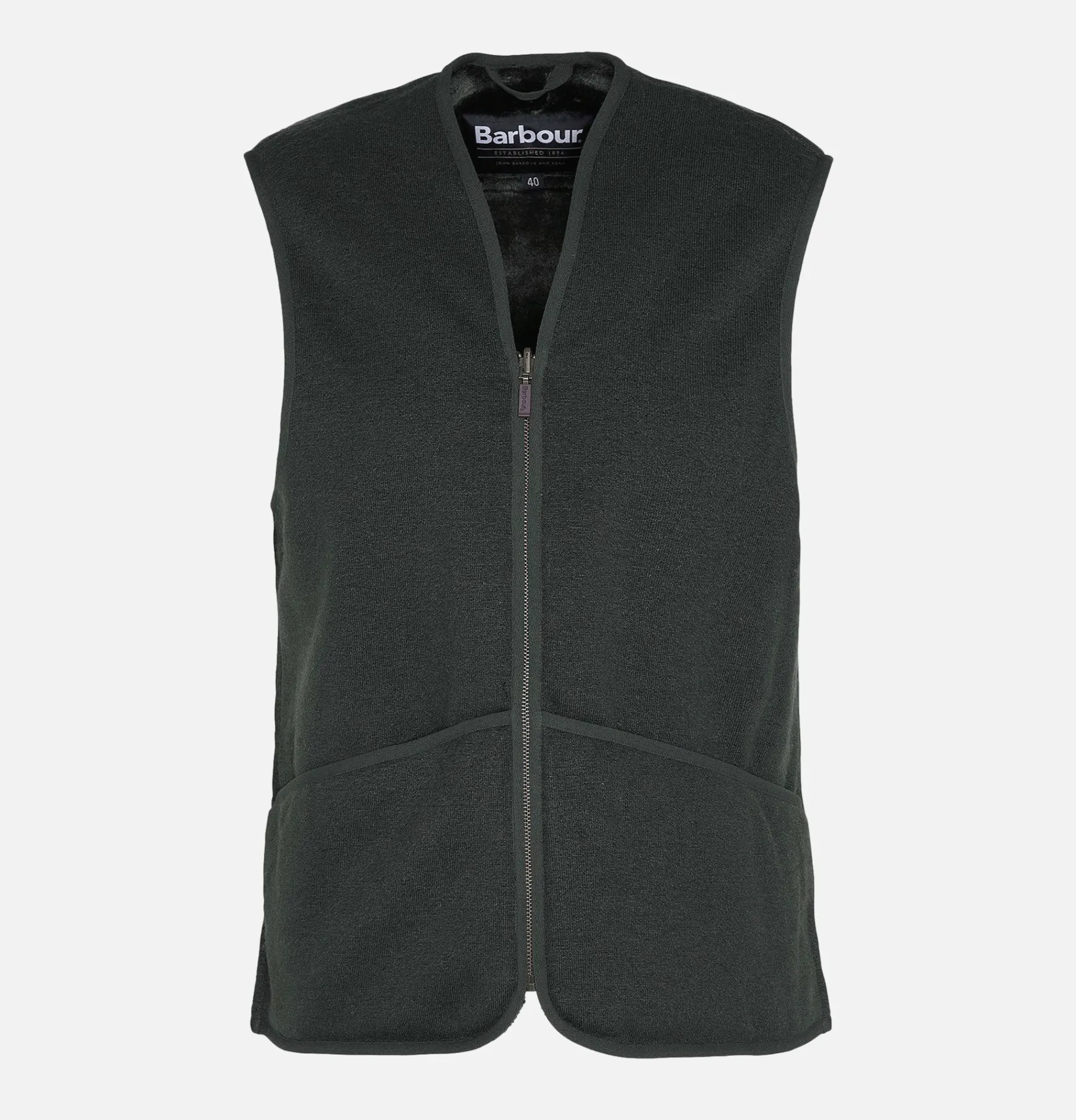 Warm Pile Waiscoat Zip Sage