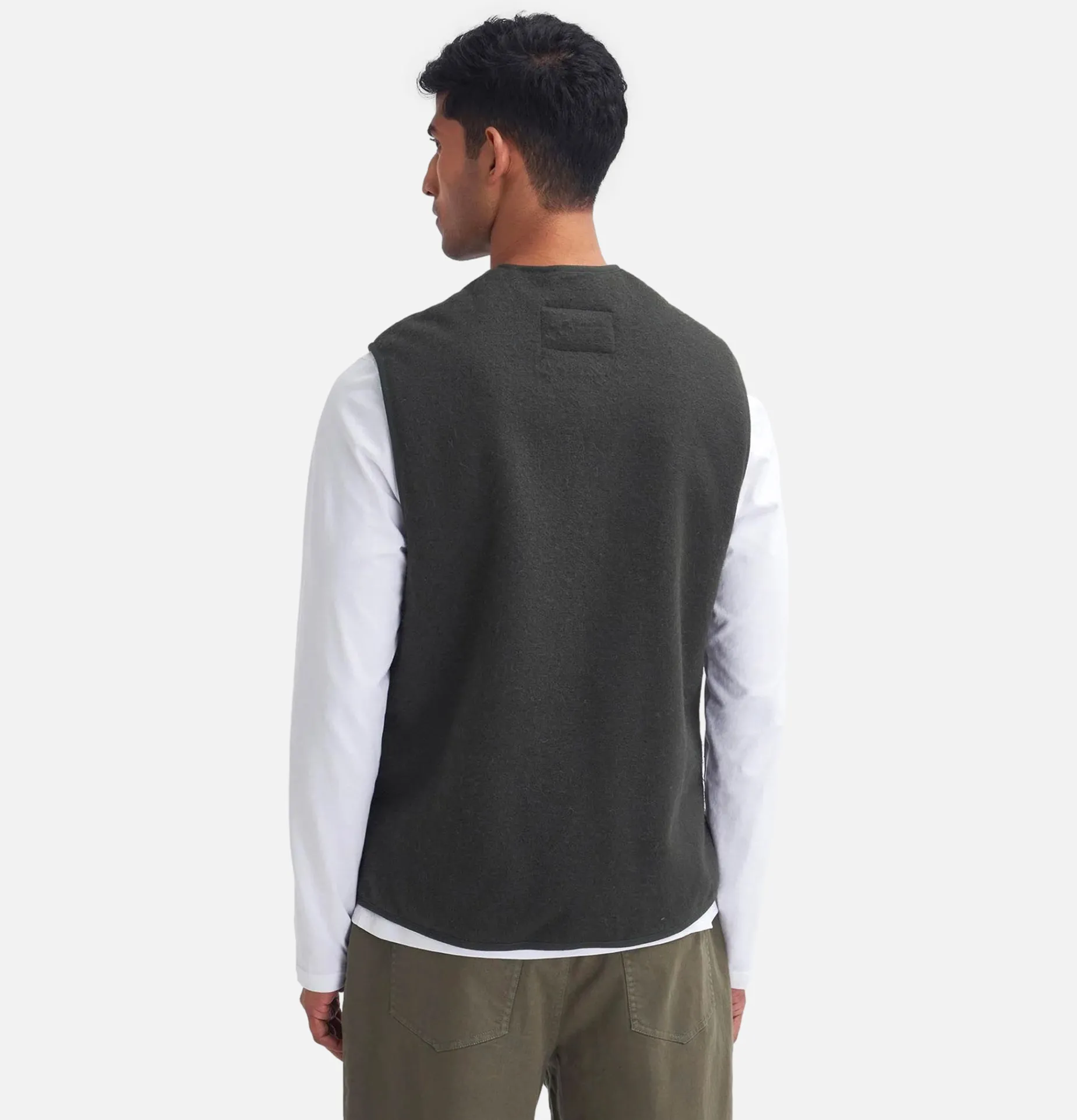 Warm Pile Waiscoat Zip Sage