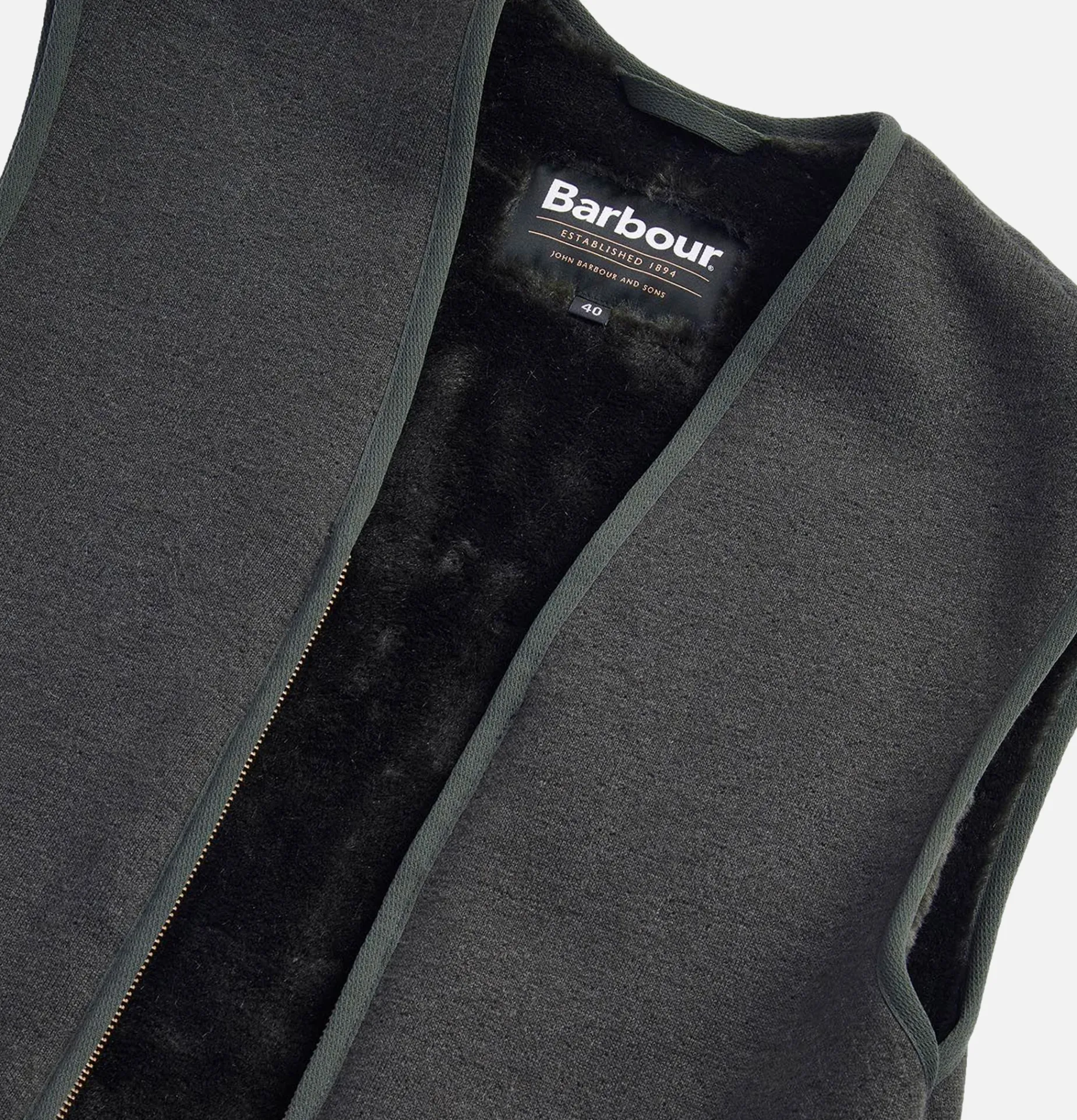 Warm Pile Waiscoat Zip Sage